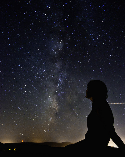 Woman Gazing At Stars